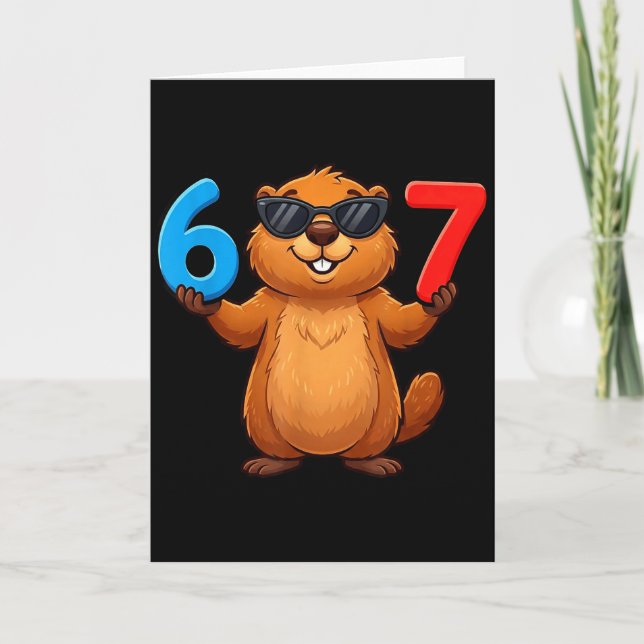 Carte Groundhog Six Seven Drip 67 Mème Drôle 6-7 Jour de (Devant)