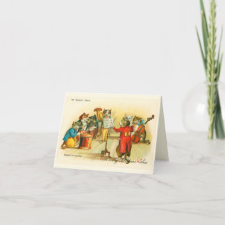 Carte Groupe de chats de Noël musicaux victoriens Louis 