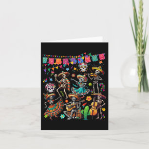 Carte Groupe de danseuses Floral Skeletons Mexican Dia