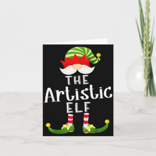 Carte Groupe de lutins artistiques Noël Party de pyjama