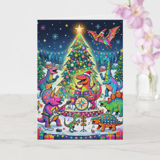 Carte Groupe de Rock Dinosaure Vacances Amusant