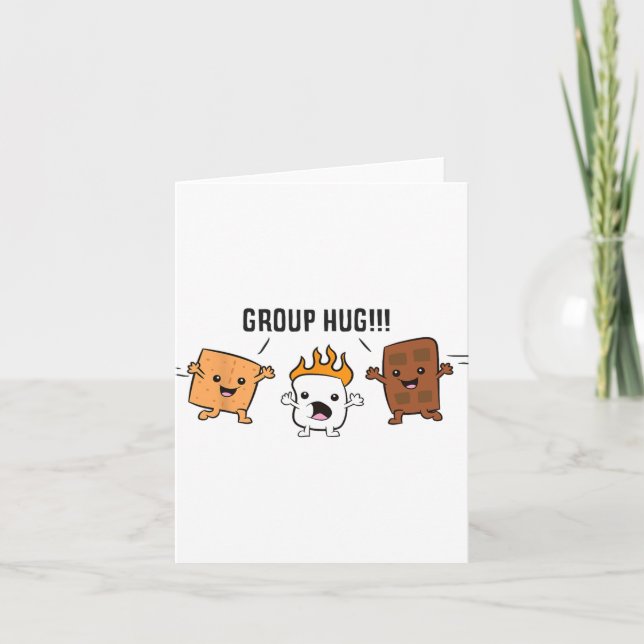 Carte Groupe Hug S'mores Feu de Campfire Marshmallow Cho (Devant)