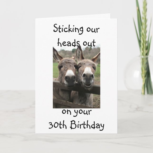 Carte GROUPE OU COUPLE DONKEY HEUREUX 30e ANNIVERSAIRE (Devant)
