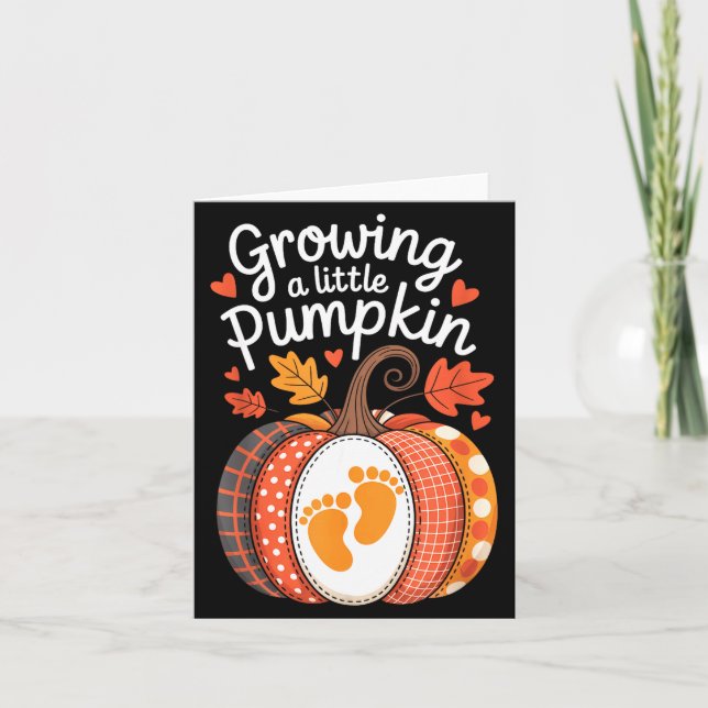 Carte Growing A Little Pumpkin Maternity Pregnancy Thank (Devant)