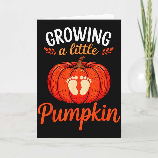 Carte Growing A Little Pumpkin Pregnancy Thanksgiving Ma (Devant)