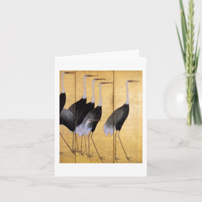 Carte Grue, Ogata Korin Art japonais (Devant)