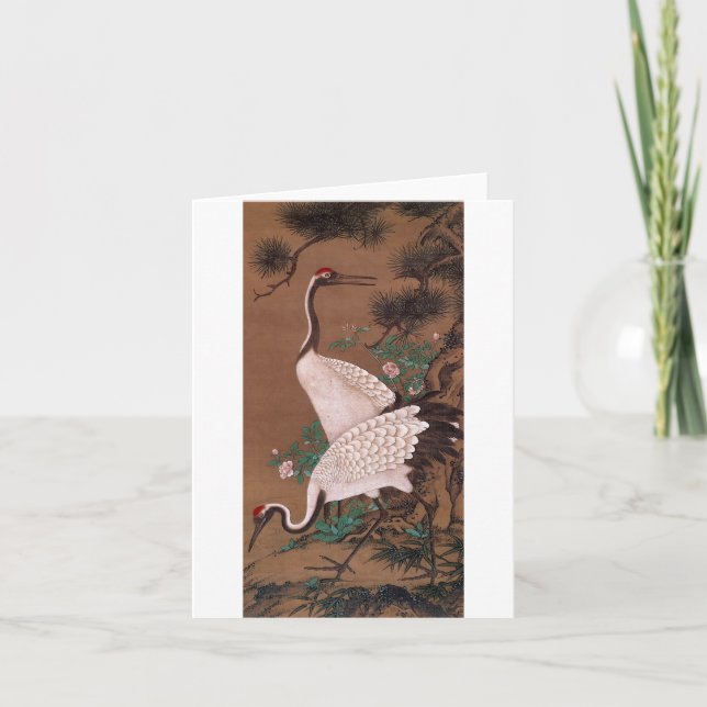 Carte Grues, Watanabe Shuseki Art Japonais (Devant)