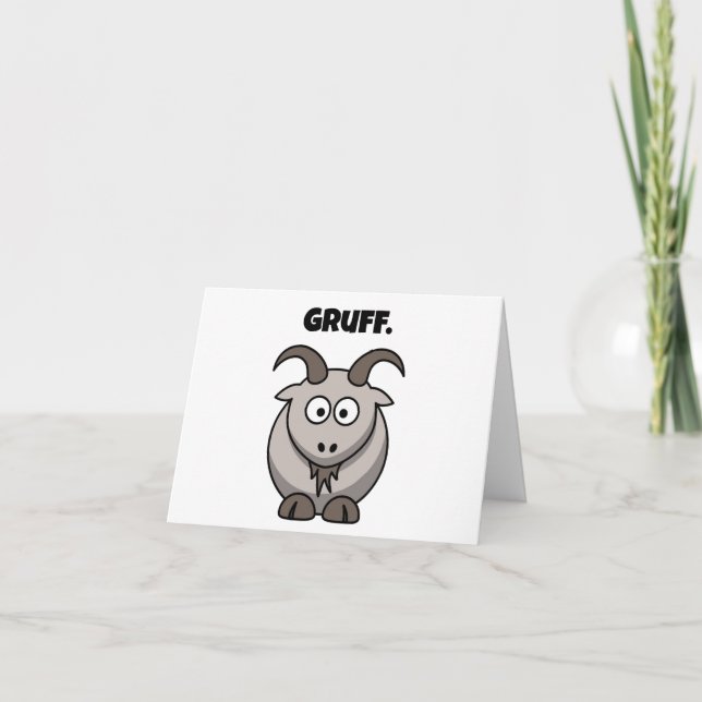 Carte Gruff Grey Chèvre Funny Fairy Tale Dessin (Devant)