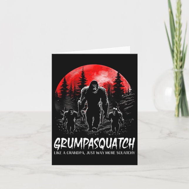 Carte Grumpa Squatch Drôle Bigfoot Papa Sasquatch Yéti F (Devant)