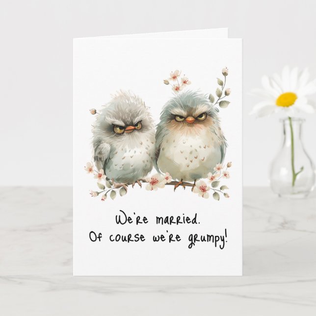 Carte Grumpy Birds Funny Sarcastic Anniversaire Card (Petite plante)