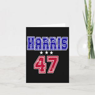 Carte Grunge Kamala Harris 2024 Pour Président Numéro 47