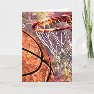 Carte Grungy Girly Basketball