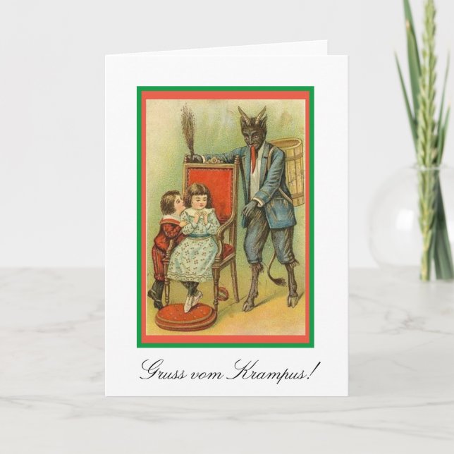 Carte Gruss vom Krampus ! Noël européen traditionnel (Devant)