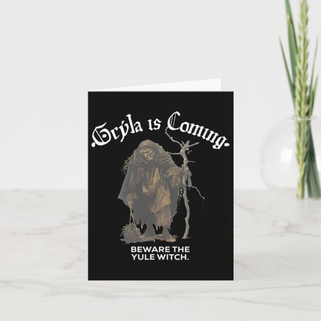 Carte Gryla arrive, prenez garde à la sorcière de Yule i (Devant)