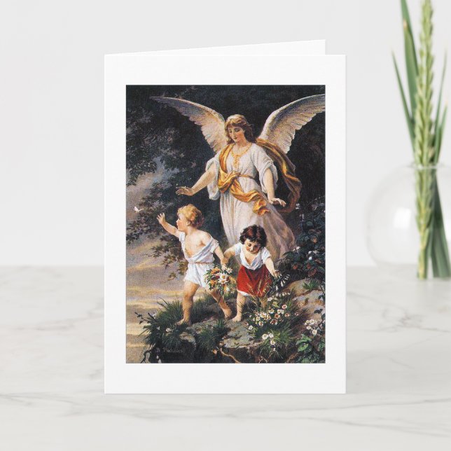 Carte GUARDIAN ANGEL Bernhard Plockhorst 1886 (Devant)