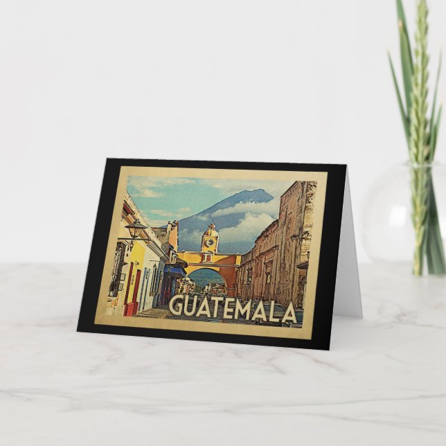 Carte Guatemala Greeting Card Vintage Travel (Devant)