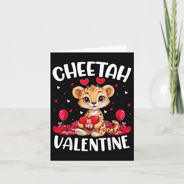 Carte Guépard est mon amour de la Saint-Valentin Cœurs G (Devant)