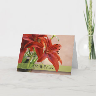 Carte Guérissez Bien Photographie de près de Lys Tigre O