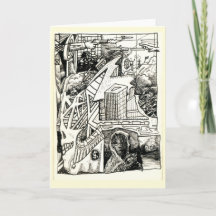 "Guerre moderne", dessin à encre