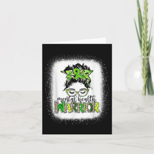 Carte Guerrier en santé mentale Messy Bun en santé menta