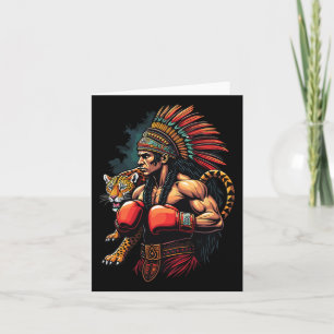 Carte Guerrier Inca Mexicain En Boxe Avec Esprit Jaguar