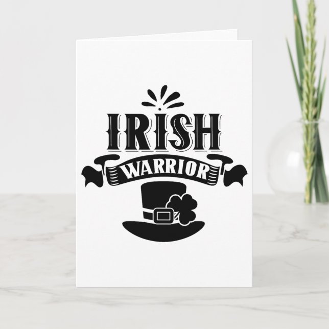 Carte Guerrier Irlandais St. Patrick's Day Irlande Lepre (Devant)