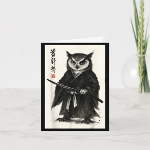 Carte Guerrier samouraï drôle de style d'anime japonais