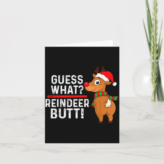 Carte Guess What Reindeer Butt Funny Christmas Men Reind (Devant)