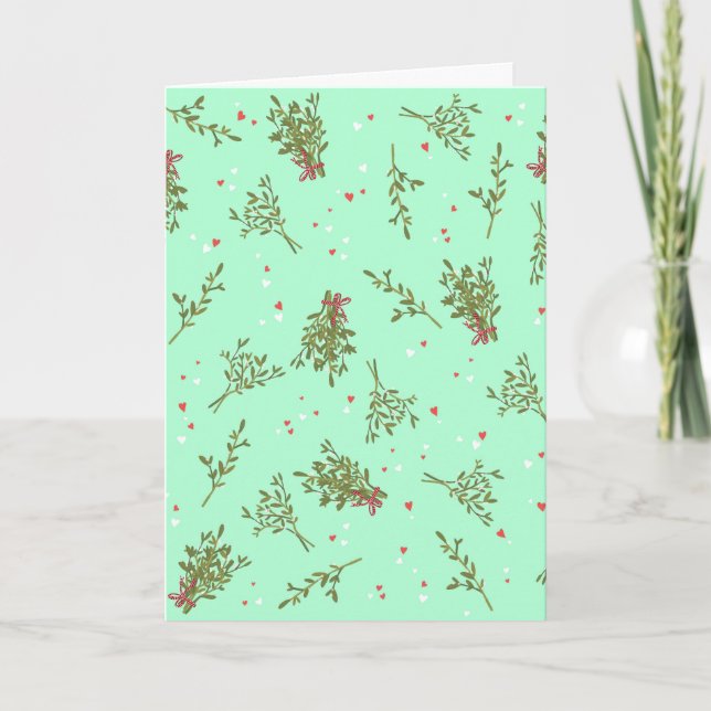 Carte Gui de Noël Câlins Doux Fêtes Botanique (Devant)