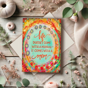 Carte Guide de la fête des Mères Mignon Drôle Joli Gras