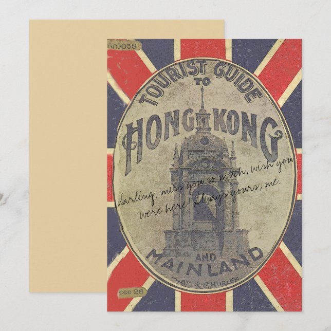 Carte Guide touristique antique de Hong Kong avec Union  (Devant / Derrière)