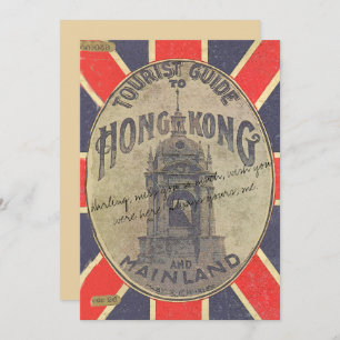 Carte Guide touristique antique de Hong Kong avec Union