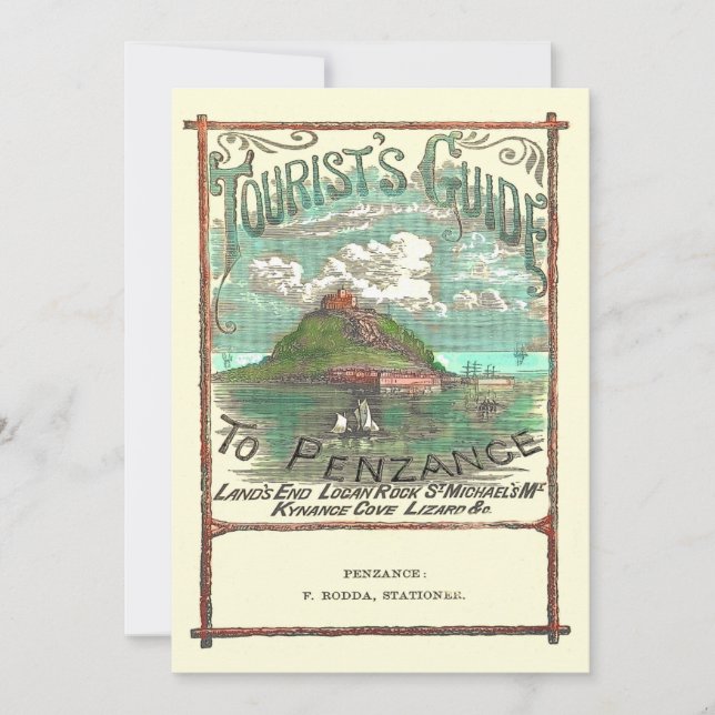 Carte Guide touristique vintage de Penzance Travel (Devant)