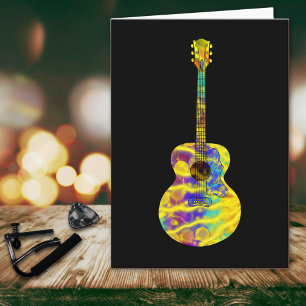 Carte Guitare Acoustique Instrument de Musique Art Psych