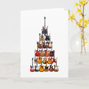 Carte Guitare Arbre de Noël Musique Rock Light