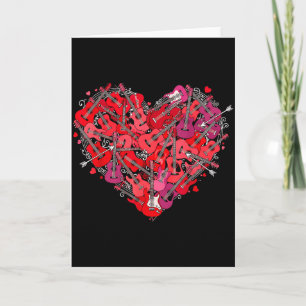 Carte Guitare de coeur Amour Saint-Valentin Guitariste J