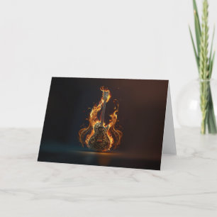 Carte Guitare électrique en feu