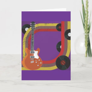 Carte Guitare électrique et disques vinyles Musique vint