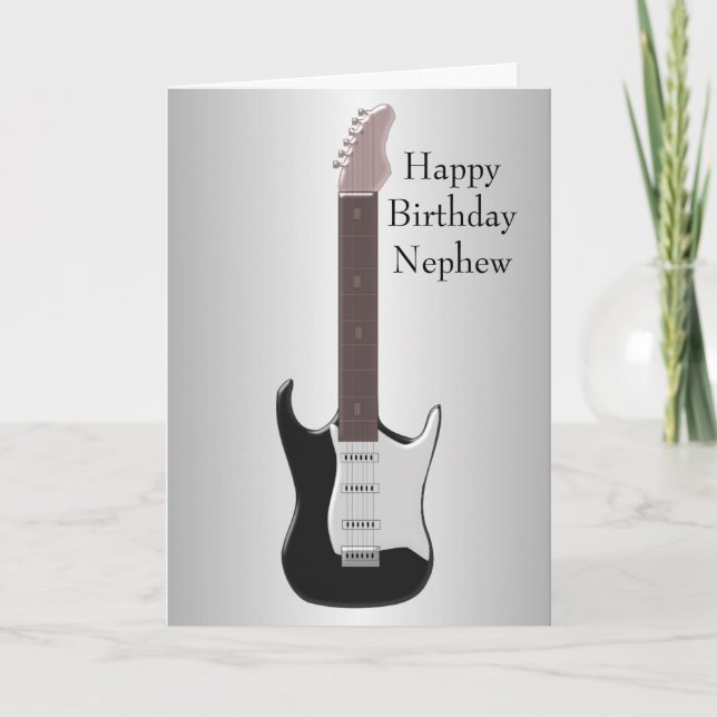 Carte Guitare électrique personnalisée Nephew Anniversai (Devant)