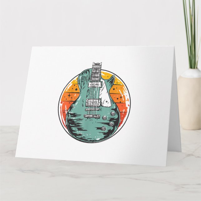 Carte Guitare électrique Retro Sunset Musique Vintage Gr (Devant)