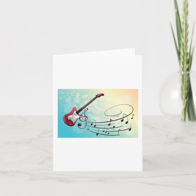 Carte Guitare électrique Rock and Roll Notes de musique  (Devant)