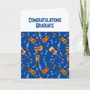 Carte Guitare Music Notes Motif Graduation Card