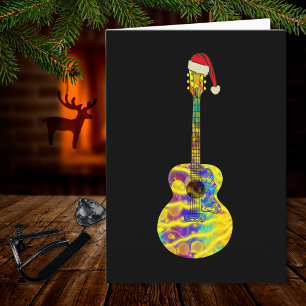 Carte guitare Père Noël Colorée