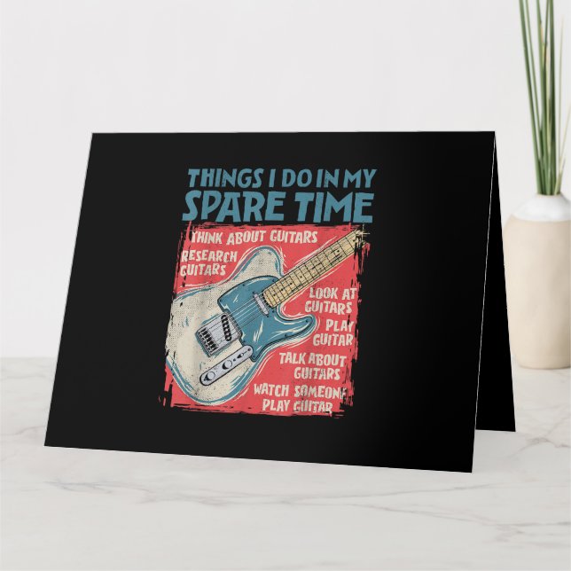 Carte Guitare Que Je Fais Dans Mon Temps De Rechange Drô (Devant)