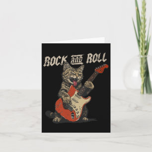 Carte Guitare Rock Et Roll Chat Vintage Rock Guitariste