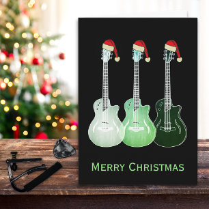 Carte Guitares de Noël Santa Cool