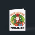 Carte Guitariste préféré du Père Noël, joueur de guitare<br><div class="desc">Quel merveilleux cadeau pour le joueur de guitare ou guitariste avec ce guitariste et musicien préféré de Santa.</div>