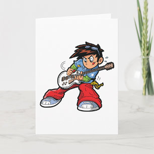 Carte Guitariste Star Rock Cool Musicien Amusant 