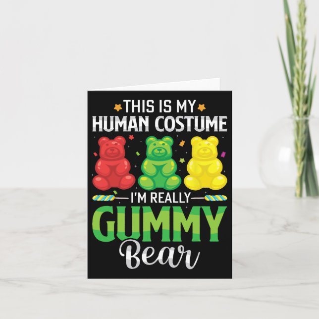Carte Gummy Porte Mon Costume Humain Funny Candy Hallowe (Devant)