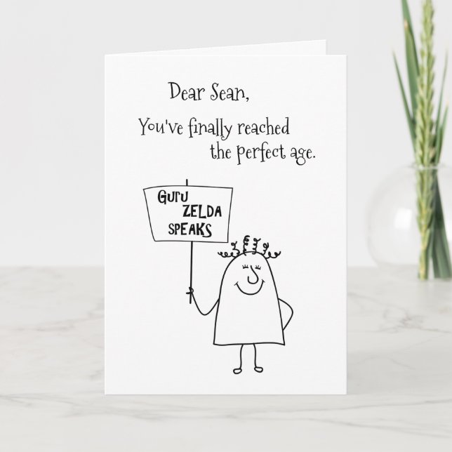 Carte Guru Zelda Ajouter un nom Drôle Citation Anniversa (Devant)
